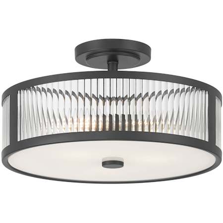 Millennium Lighting Ardezia 3 Light 16" Wide Semi-Flush Drum Ceiling Fixture Matte Black