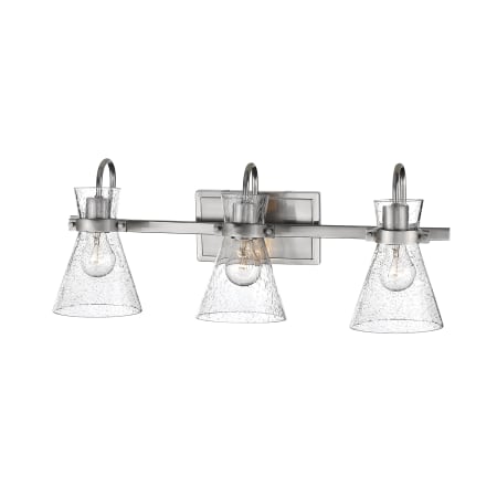 Millennium Lighting Layton 3 Light 24" Wide Bathroom Vanity Light with Glass Shades Brushed Nickel