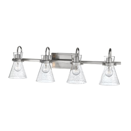 Millennium Lighting Layton 4 Light 32" Wide Bathroom Vanity Light with Glass Shades Brushed Nickel