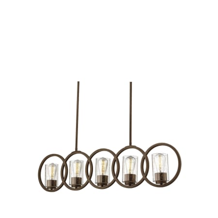 Millennium Lighting Delano 5 Light 42" Wide Linear Chandelier Rubbed Bronze