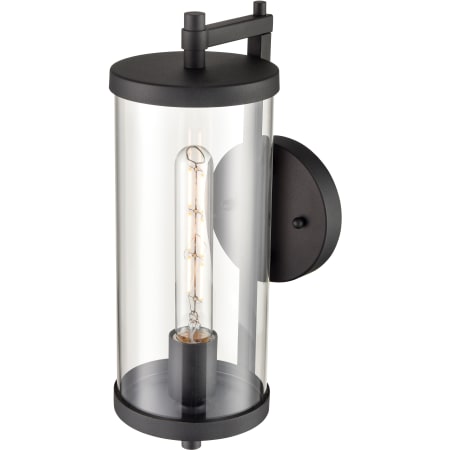 Millennium Lighting Beckham 14" Tall Outdoor Wall Sconce with Clear Glass Shade - ADA Compliant Textured Black