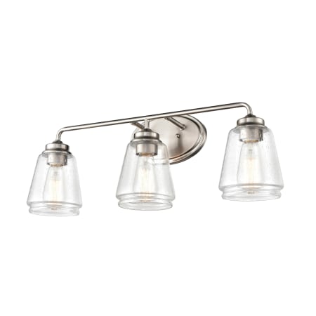 Millennium Lighting 3 Light 25" Wide Bathroom Vanity Light with Clear Glass Shades Brushed Nickel