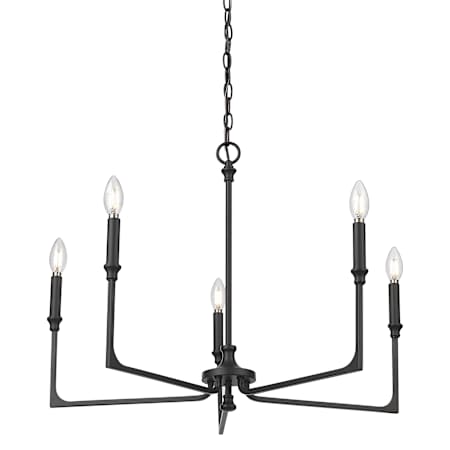 Millennium Lighting Azara 5 Light 28" Wide Pillar Candle Style Chandelier Matte Black