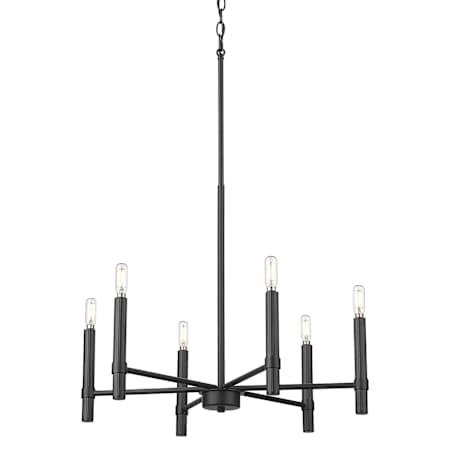 Millennium Lighting Skyva 6 Light 25" Wide Pillar Candle Style Chandelier Matte Black