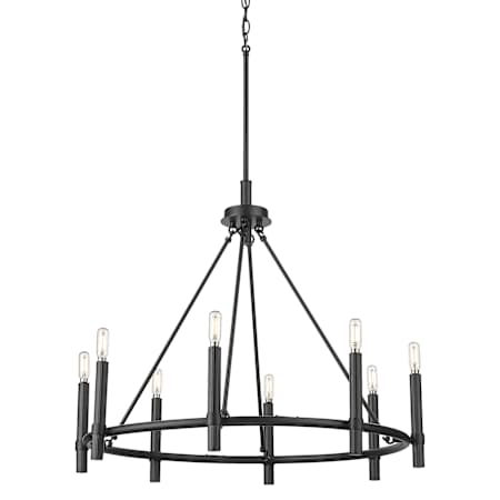 Millennium Lighting Skyva 8 Light 30" Wide Pillar Candle Style Chandelier Matte Black