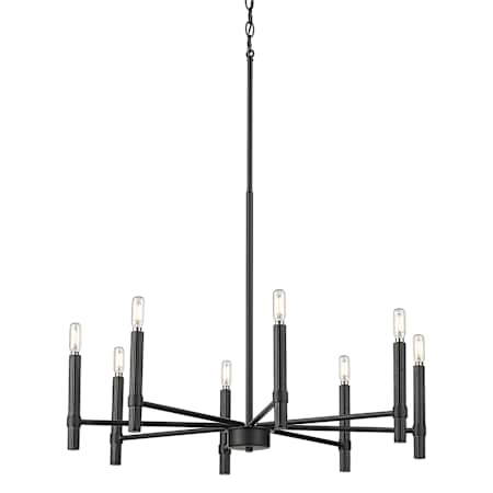 Millennium Lighting Skyva 8 Light 31" Wide Pillar Candle Style Chandelier Matte Black