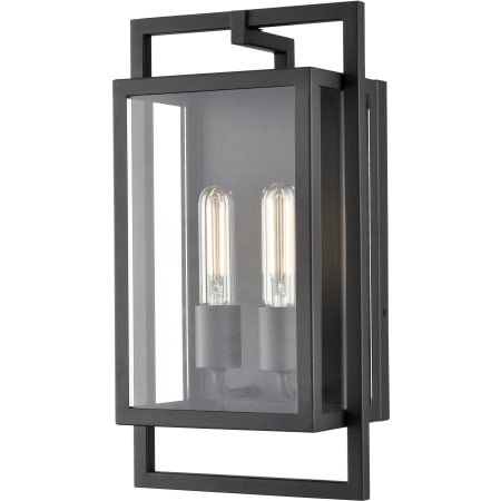 Millennium Lighting Agatha 2 Light 16" Tall Outdoor Wall Sconce with Clear Glass Shade - ADA Compliant Textured Black