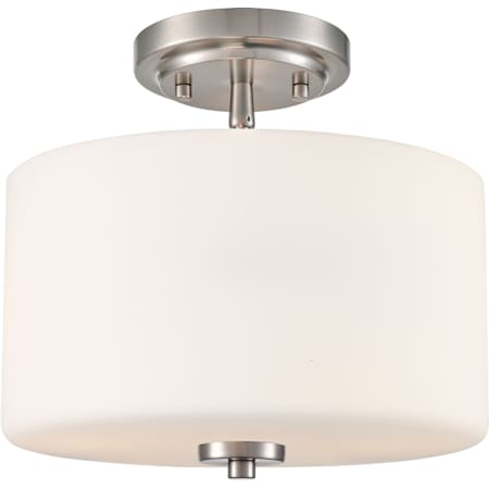 Millennium Lighting Verlana 2 Light 11" Wide Semi-Flush Drum Ceiling Fixture Brushed Nickel