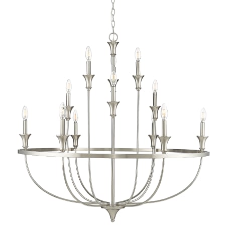 Millennium Lighting Emery 12 Light 40" Wide Taper Candle Style Chandelier Brushed Nickel