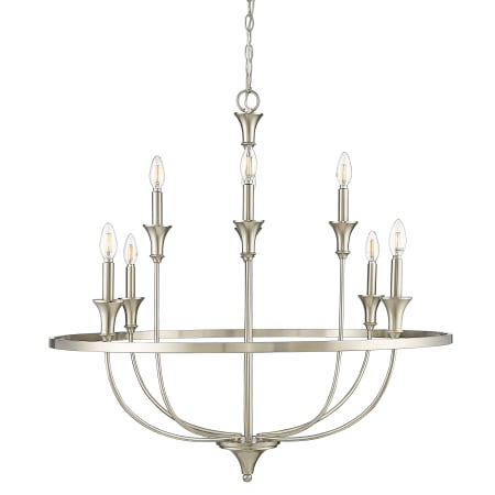 Millennium Lighting Emery 8 Light 34" Wide Taper Candle Style Chandelier Brushed Nickel