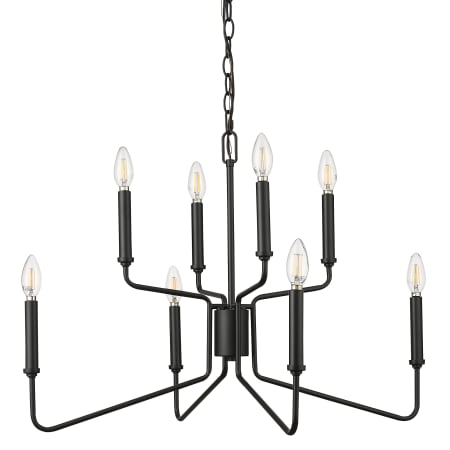 Millennium Lighting Raven 8 Light 28" Wide Taper Candle Style Chandelier Matte Black