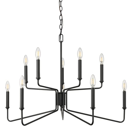Millennium Lighting Raven 10 Light 36" Wide Taper Candle Style Chandelier Matte Black