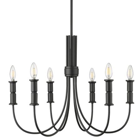 Millennium Lighting Potiss 6 Light 26" Wide Taper Candle Style Chandelier Matte Black