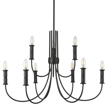 Millennium Lighting Potiss 9 Light 34" Wide Taper Candle Style Chandelier Matte Black