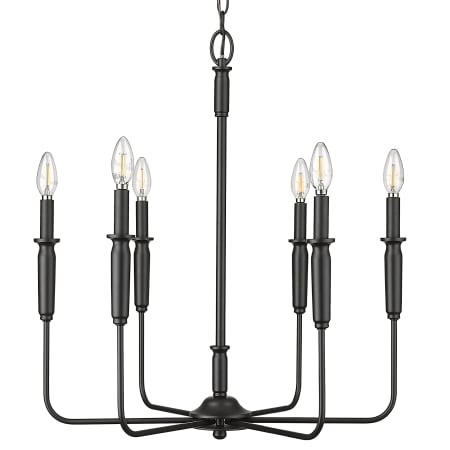 Millennium Lighting Savanne 6 Light 24" Wide Taper Candle Style Chandelier Matte Black