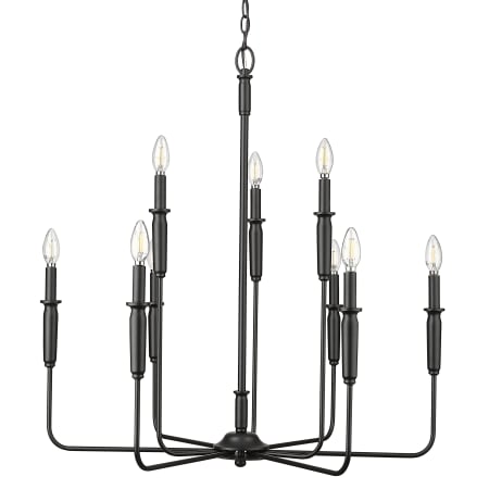 Millennium Lighting Savanne 9 Light 32" Wide Taper Candle Style Chandelier Matte Black