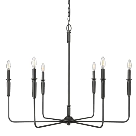 Millennium Lighting Savanne 6 Light 38" Wide Taper Candle Style Chandelier Matte Black