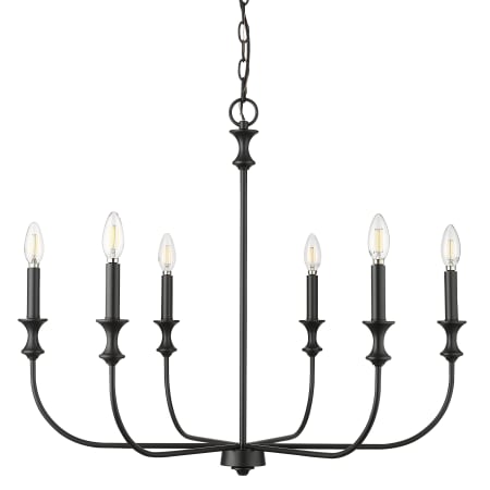 Millennium Lighting Savanne 6 Light 28" Wide Taper Candle Style Chandelier Matte Black