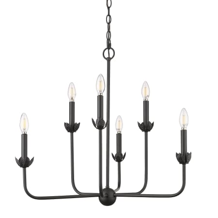 Millennium Lighting Freesia 6 Light 26" Wide Taper Candle Style Chandelier Matte Black