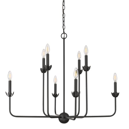 Millennium Lighting Freesia 8 Light 34" Wide Taper Candle Style Chandelier Matte Black