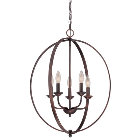 Millennium Lighting 5 Light 20" Wide Pendant with Cage Frame and Candle Style Lights Rubbed Bronze