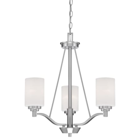 Millennium Lighting Durham 3 Light 1 Tier Chandelier Satin Nickel