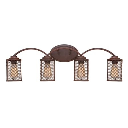 Millennium Lighting Akron 4 Light 30" Wide Vanity Light with Mesh Style Metal Shades Rubbed Bronze