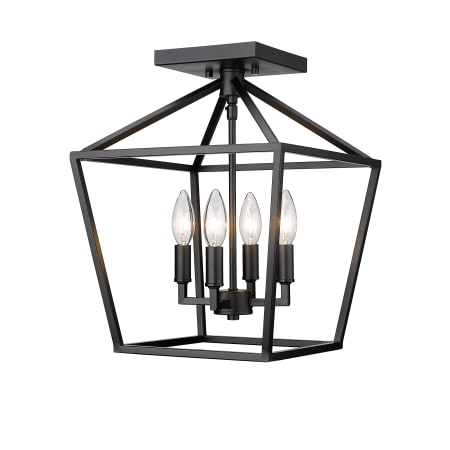 Millennium Lighting 4 Light 12" Wide Semi-Flush Ceiling Fixture Matte Black