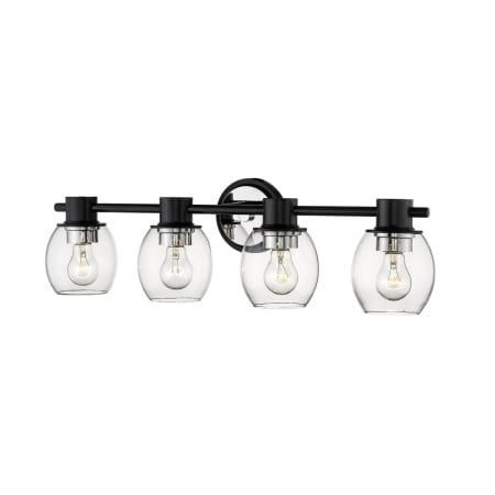 Millennium Lighting 4 Light 32" Wide Bathroom Vanity Light Matte Black / Polished Nickel