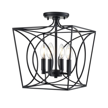 Millennium Lighting Tracy 4 Light 12" Wide Semi-Flush Ceiling Fixture Matte Black