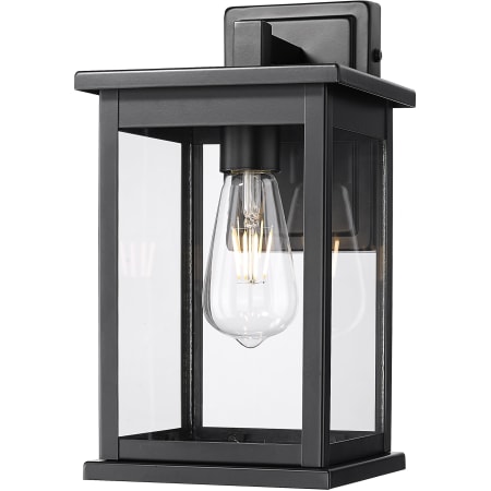 Millennium Lighting Bowton II 11" Tall Outdoor ADA Wall Sconce with Clear Glass Shade Powder Coated Black