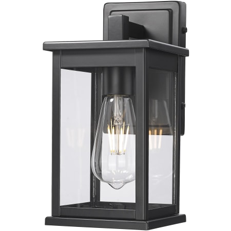 Millennium Lighting Bowton II 13" Tall Outdoor Wall Sconce with Clear Glass Shade - ADA Compliant Powder Coated Black