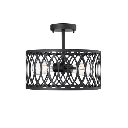 Millennium Lighting Arelyn 13" Wide Semi-Flush Drum Ceiling Fixture Matte Black