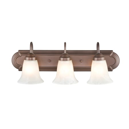 Millennium Lighting 3 Light 24" Wide Vanity Light with Frosted Glass Shades Bronze