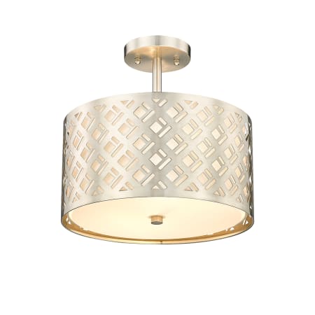 Millennium Lighting Gracelan 13" Wide Semi-Flush Drum Ceiling Fixture Brushed Nickel
