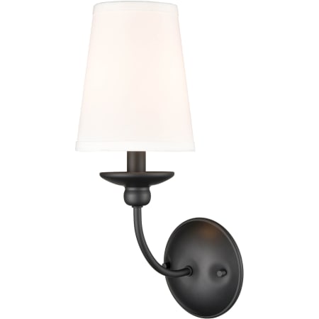 Millennium Lighting Delvona 15" Tall Wall Sconce with White Cotton Shade Matte Black