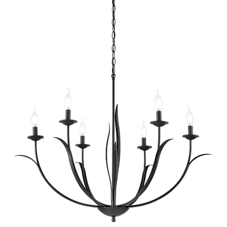 Millennium Lighting Charlize 6 Light 36" Wide Pillar Candle Style Chandelier Matte Black