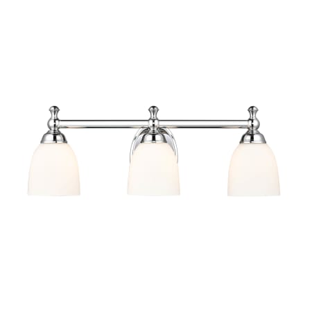 Millennium Lighting 3 Light 22" Wide Vanity Light with Frosted Glass Shades Chrome