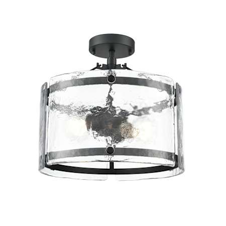 Millennium Lighting Bennetti 2 Light 15" Wide Semi-flush Drum Ceiling Fixture Matte Black