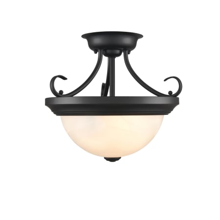 Millennium Lighting 2 Light 13" Wide Semi-Flush Bowl Ceiling Fixture Matte Black
