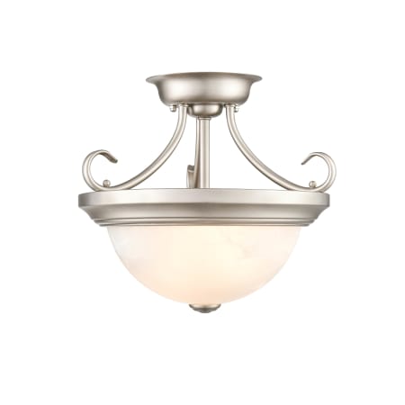 Millennium Lighting 2 Light 13" Wide Semi-Flush Bowl Ceiling Fixture Satin Nickel