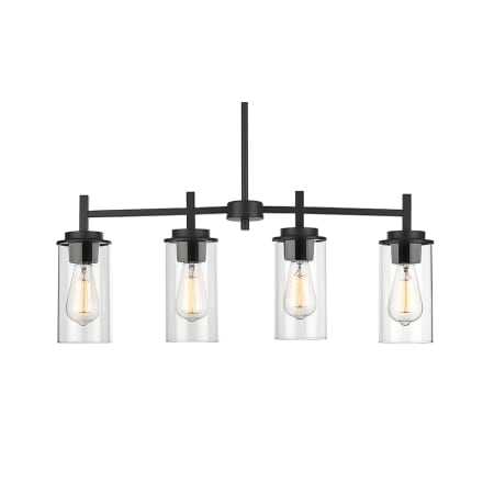 Millennium Lighting Janna 4 Light 28" Wide Linear Chandelier Matte Black