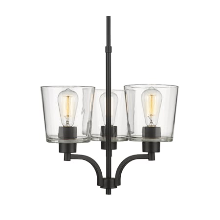 Millennium Lighting Evalon 3 Light 18" Wide Chandelier Matte Black