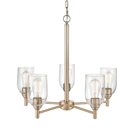 Millennium Lighting Arlett 5 Light 25" Wide Chandelier with Clear Glass Shades Modern Gold