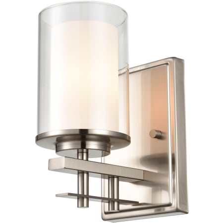 Millennium Lighting Huderson 9" Tall Wall Sconce with Clear Glass Shade Brushed Nickel