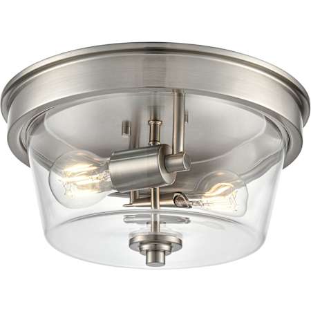 Millennium Lighting Strayhan 2 Light 13" Wide Flush Mount Bowl Ceiling Fixture Brushed Nickel