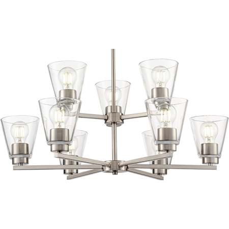 Millennium Lighting Strayhan 9 Light 29" Wide Lantern Chandelier Brushed Nickel