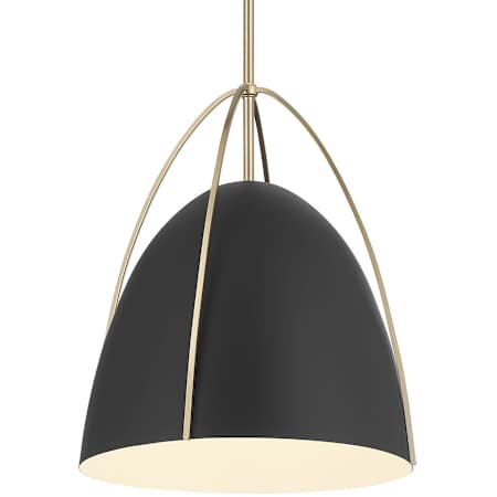 Millennium Lighting Pomelle 14" Wide Pendant Matte Black / Modern Gold