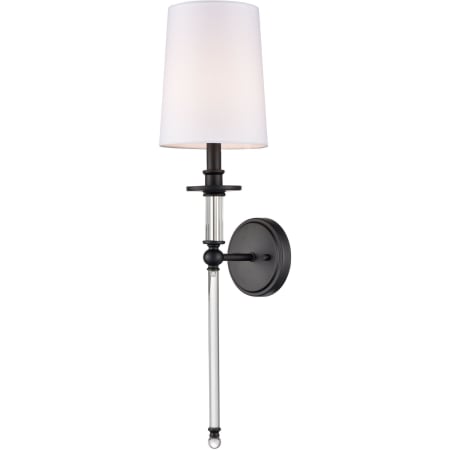 Millennium Lighting 20" Tall Wall Sconce with Tapered Fabric Shade Matte Black