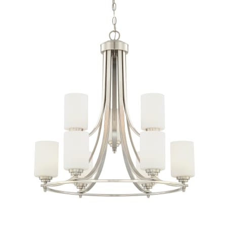 Millennium Lighting Bristo 9 Light 2 Tier Chandelier Satin Nickel